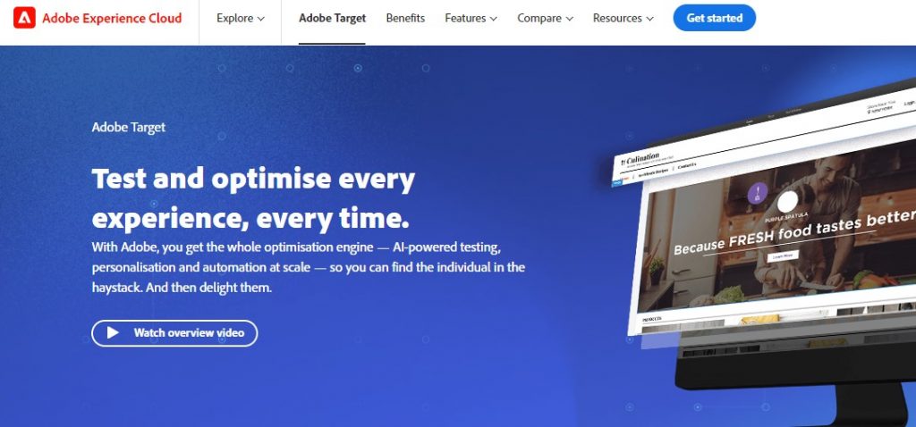 adobe target homepage layout
